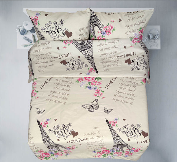 Last units of handmade cotton bedding set | Paris Romance
