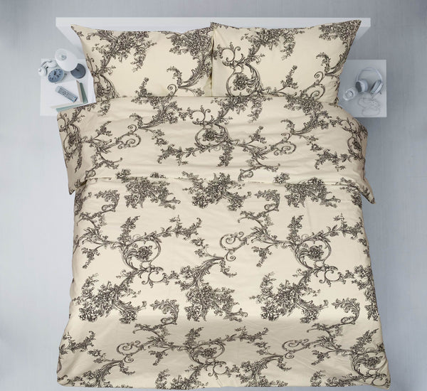 Last units of handmade cotton bedding set | Baroque Ivory