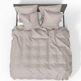 Luxurious Premium Striped Satin 100% Cotton Fabric | Mushroom