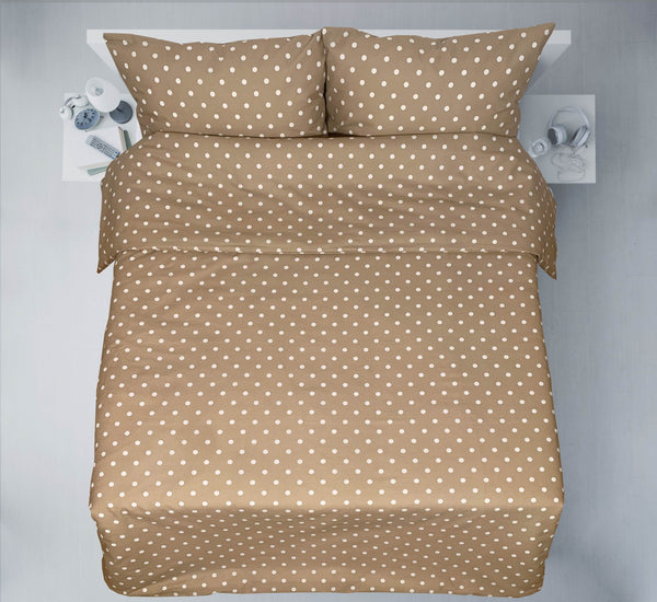 Last units of handmade cotton bedding set | Caramel Dots