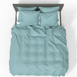 Handmade Luxurious Premium Striped Satin Cotton Duvet Cover | Aquifer