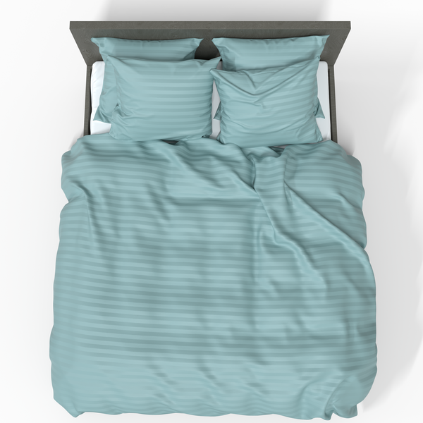 Handmade Luxurious Premium Striped Satin Cotton Bedding Set | Aquifer
