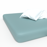 Handmade Luxurious Premium Striped Satin Cotton Fitted Sheet | Aquifer