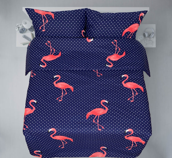 Last units of handmade cotton bedding set | Flamingo Fiesta