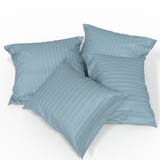 Handmade luxurious Premium striped sateen cotton pillowcase | Stone Blue