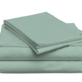 Handmade Luxurious Premium Satin Cotton Flat Sheet | Blue Surf