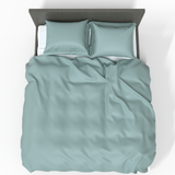 Handmade Luxurious Premium Satin Cotton Duvet Cover | Blue Surf