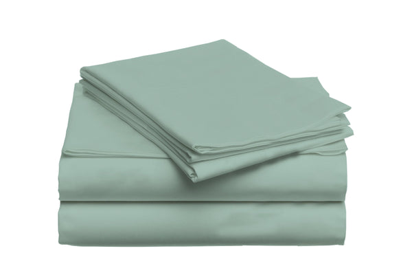 Handgefertigtes luxuriöses Premium Satin Baumwoll Bettlaken | Blue Surf