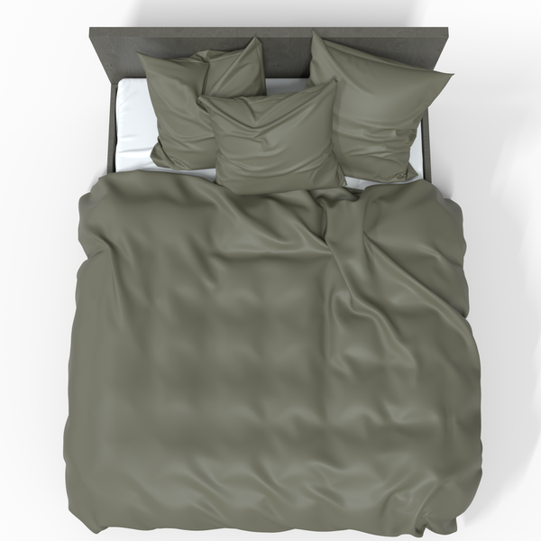 Handmade Luxurious Premium Satin Cotton Bedding Set | Burnt Olive