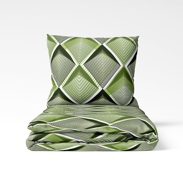 Rankų darbo medvilninis patalynės komplektas | Emerald Pulse