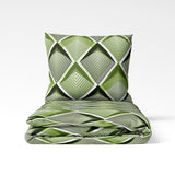 Handmade cotton duvet cover | Emerald Pulse