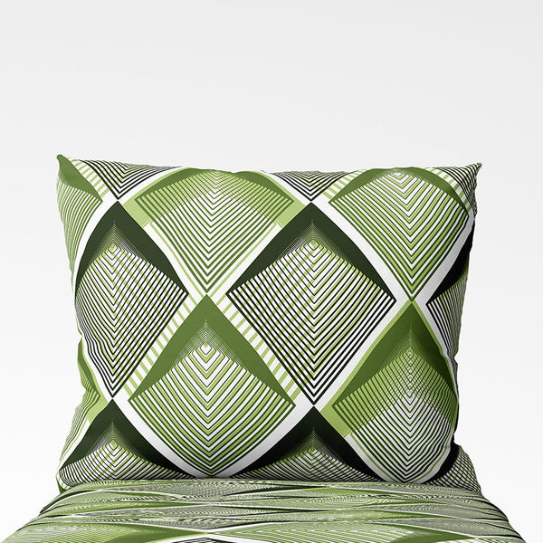 Rankų darbo medvilninis pagalvės užvalkalas | Emerald Pulse