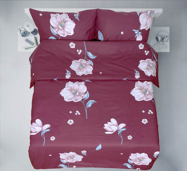 Last units of handmade cotton bedding set | Crimson Bloom