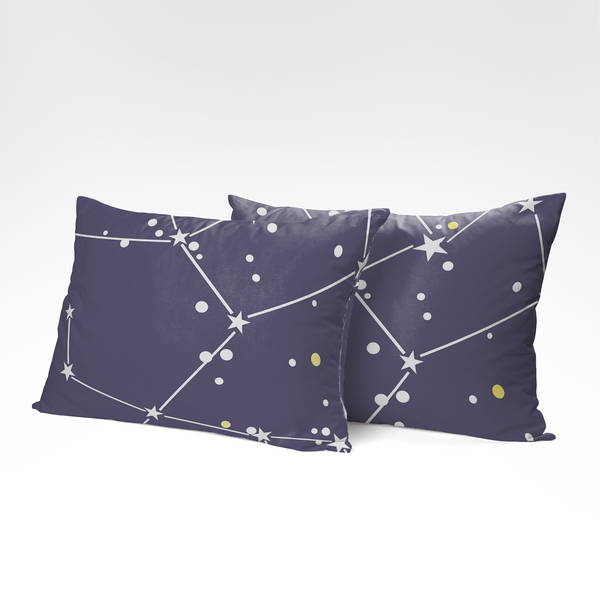 Handgefertigter Baumwoll-Kissenbezug | Star Map