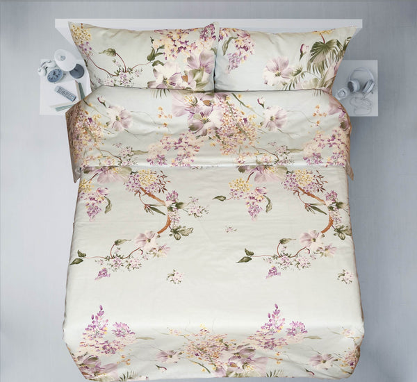 Last units of handmade cotton bedding set | Lilac Bloom