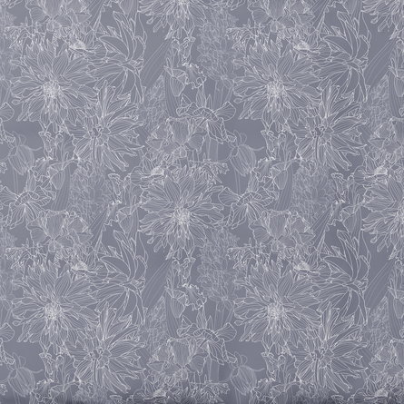 Gemusterter Baumwollstoff | Silver Bloom