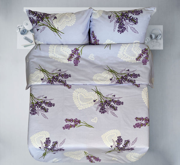 Last units of handmade cotton bedding set | Lavender Heart
