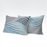 Handmade cotton pillowcase | Blue Current