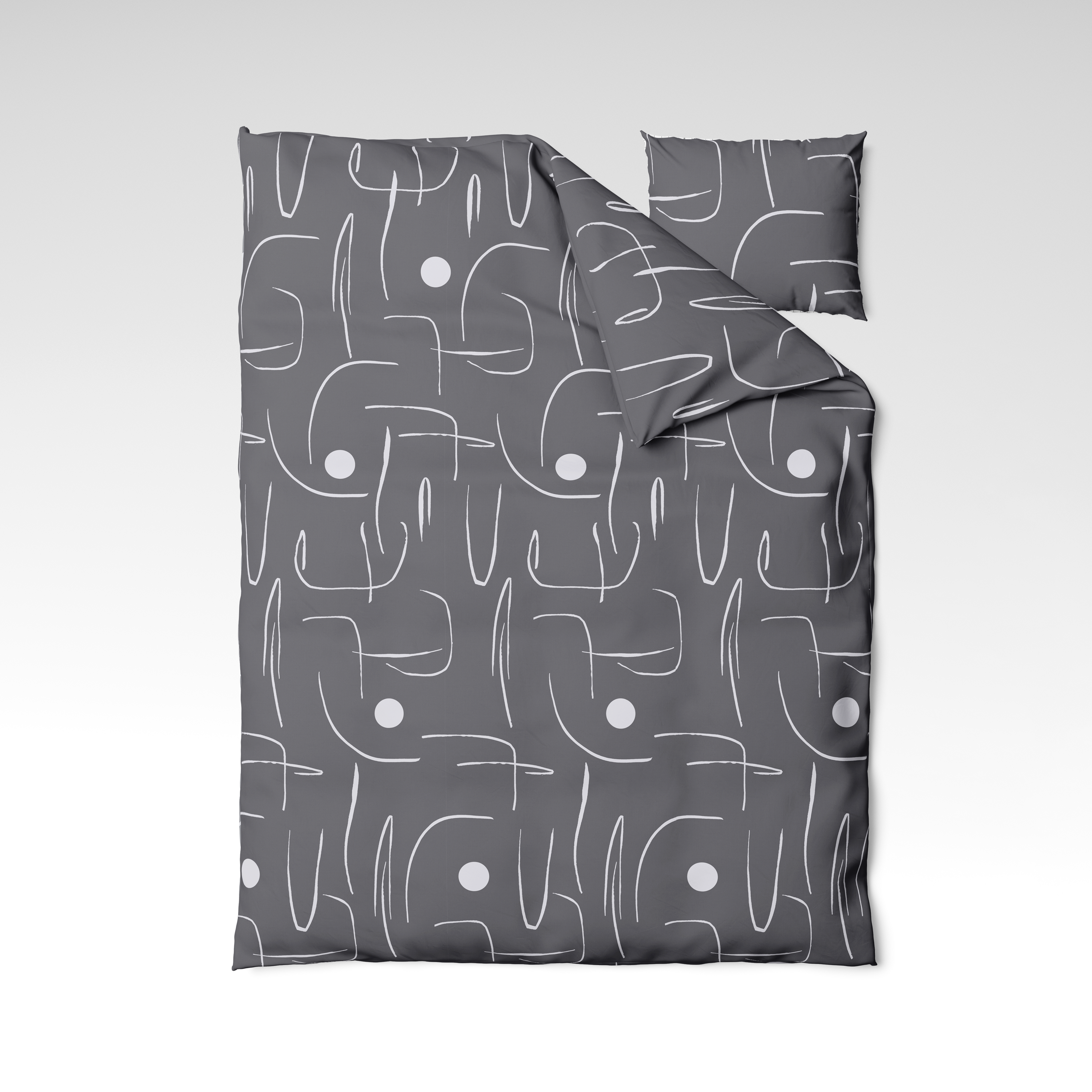 Patterned cotton fabric | Graphite Sketch