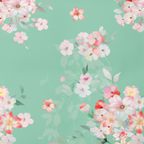 Patterned cotton fabric | Mint Blossom