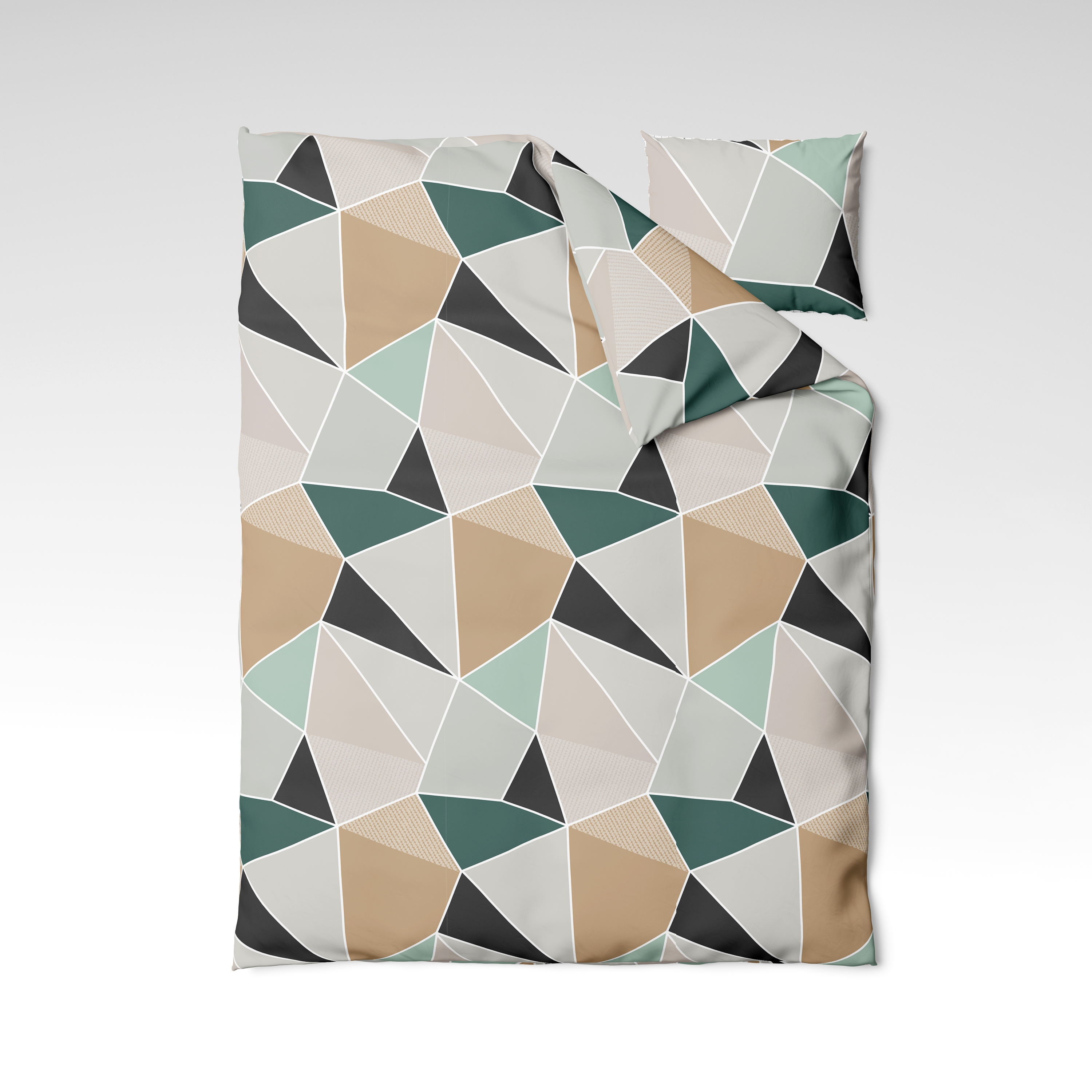 Handmade cotton bedding set | Mosaic Green