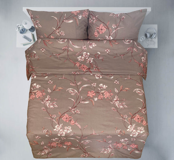 Last units of handmade cotton bedding set | Sepia Bloom