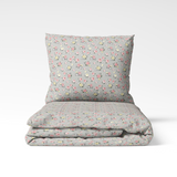 Handmade cotton bedding set | Rosebud Grey