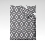 Patterned cotton fabric | Silver Trellis