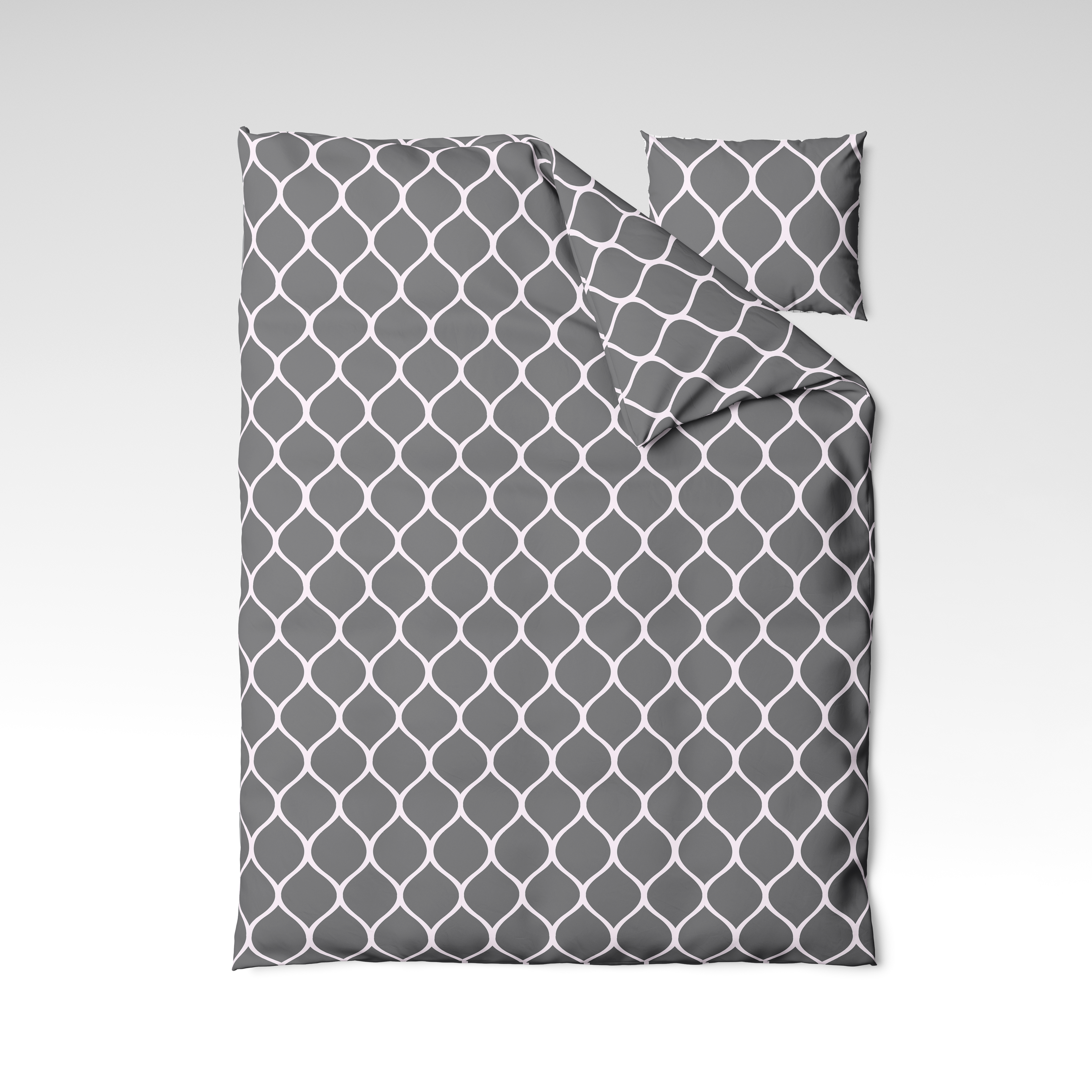 Patterned cotton fabric | Silver Trellis