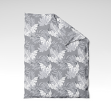 Handmade cotton duvet cover | Silver Tropics