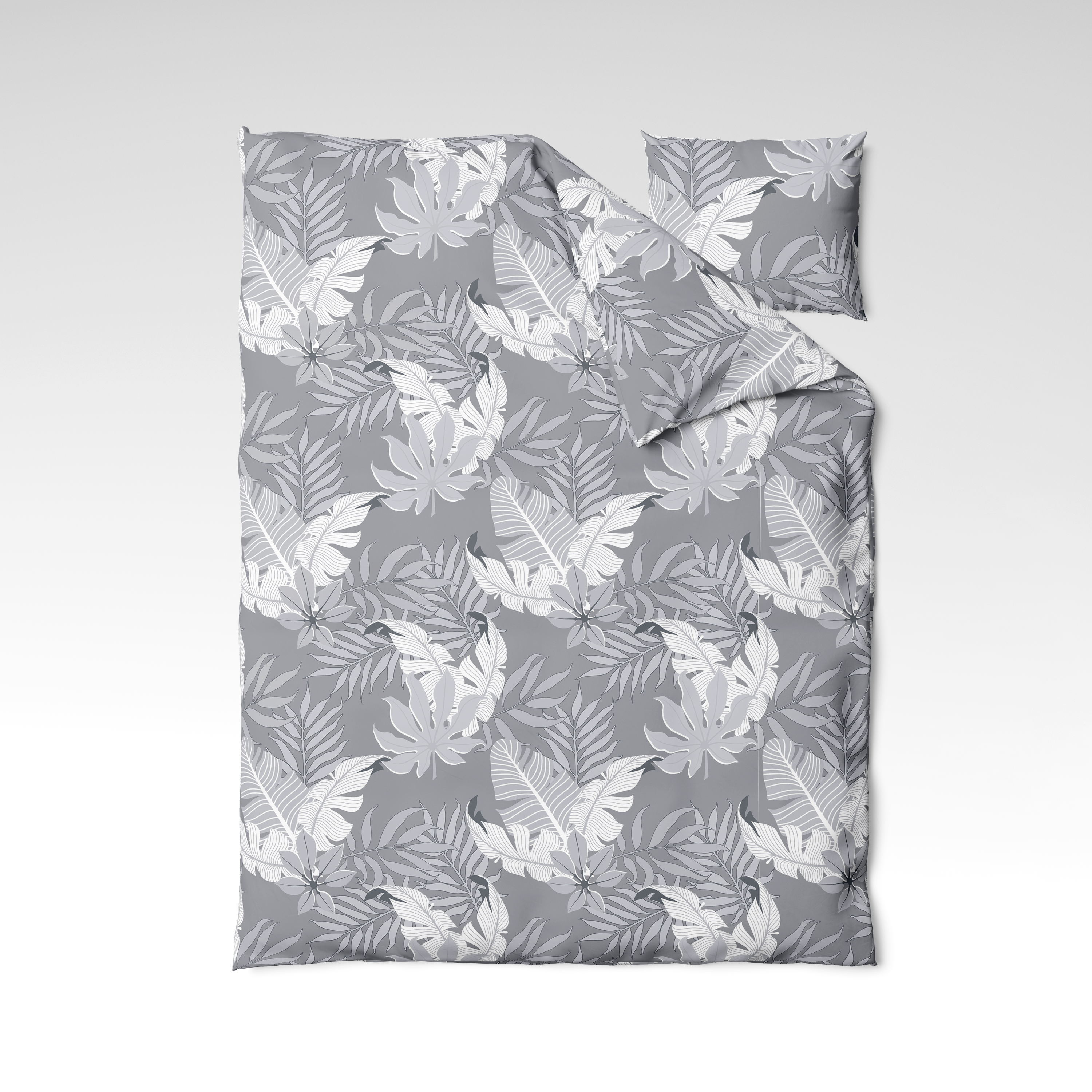 Patterned cotton fabric | Silver Tropics