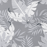 Patterned cotton fabric | Silver Tropics