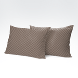 Handmade cotton pillowcase | Taupe Lattice