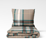 Handmade cotton bedding set | Teal Check