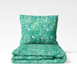 Rankų darbo medvilninis patalynės komplektas | Turquoise Flutter