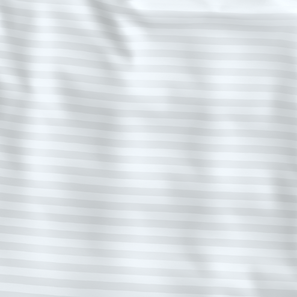 Роскошная сатиновая ткань Premium в полоску из 100% хлопка | White