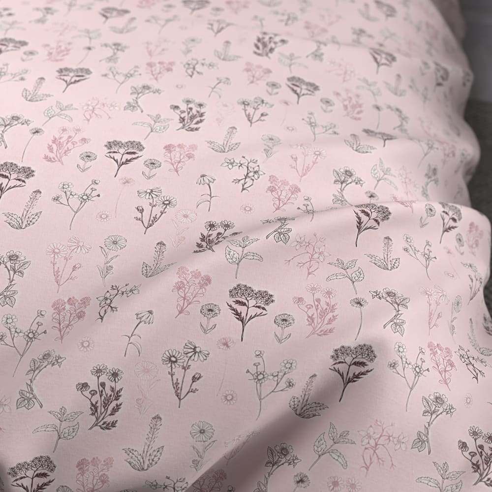 Sewn cotton pillowcase | Fleur - Sewn