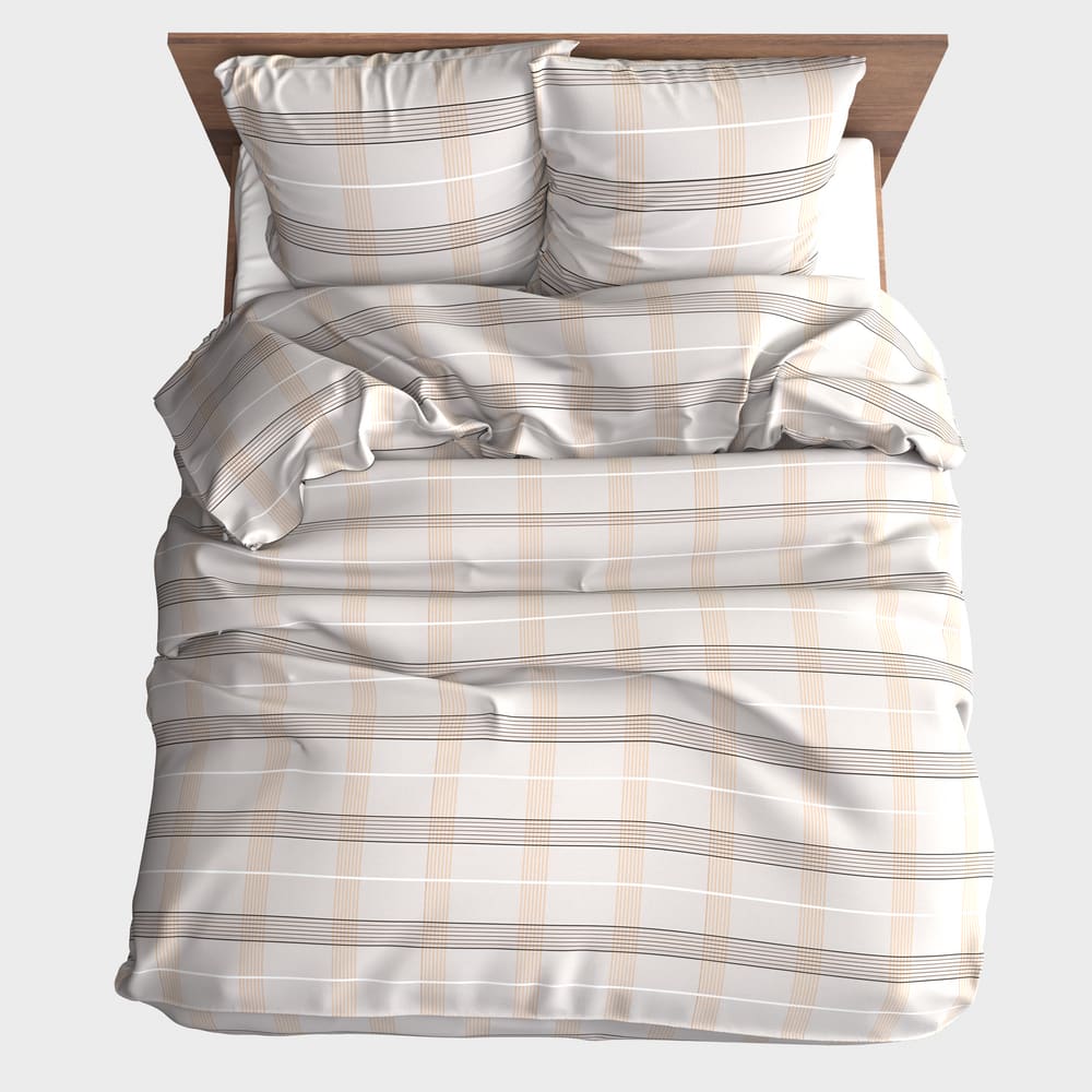 Sewn cotton bedding set | Ivory - Sewn