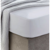 Sewn cotton fitted sheet with elastic | Lilac hint - Cotton