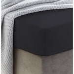 Sewn cotton fitted sheet with elastic | Moonless night - Drobinė