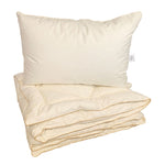 Vienvietīga sega un spilvens ar zoss dūnu un spalvu pildījumu